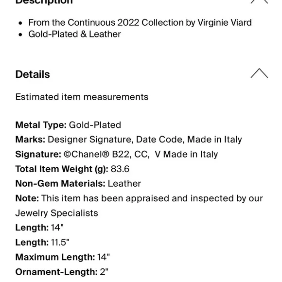 CHANEL CC Leather CC Collar Choker Necklace - Picture 3 of 4